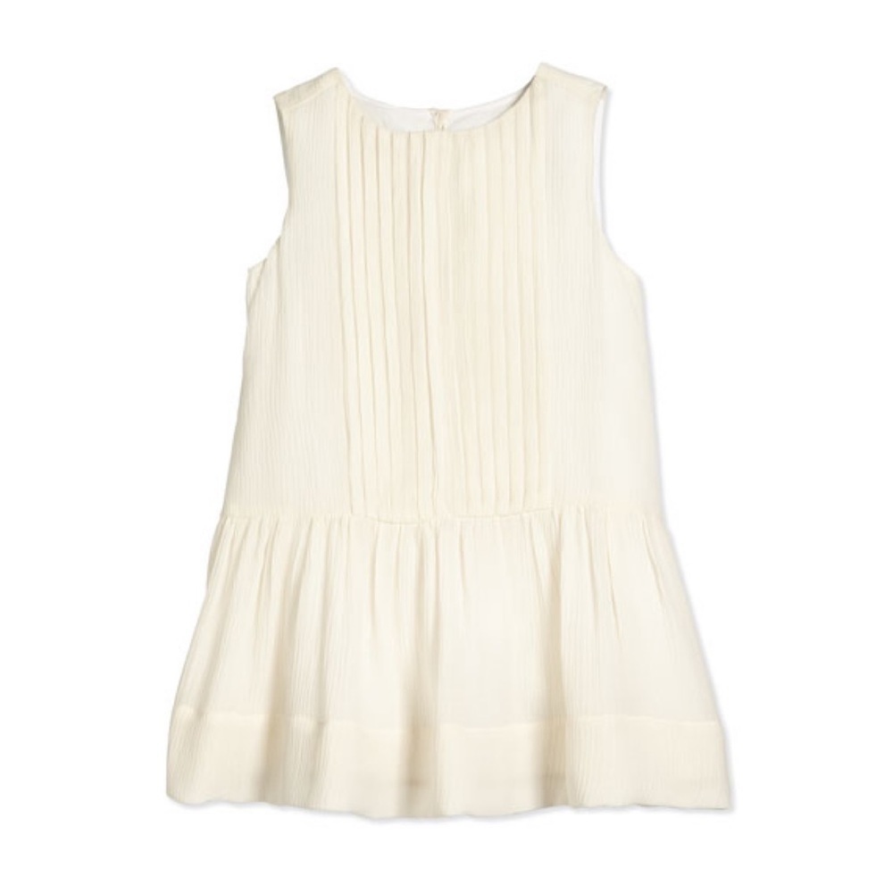 Burberry Filma Off White Sleeveless Silk‎ Shift Dress 8Y / M